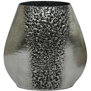 Tischvase aus Messing in Silber, 22 x 10 x 22 cm