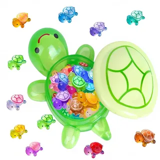HXJFGDM Glow in the Dark Schildkröten Set - 30 Miniatur Schildkröten + 12cm Große Schildkröte aus Harz, Sommerdeko für Garten, DIY-Landschaftsbau & Wohnkultur​ ﻿