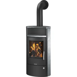 Oranier Pori 7 Stahl Schwarz/Abdeckplatte Speckstein