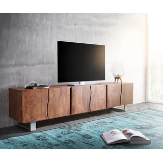 DeLife Live-Edge Lowboard 220 x 46 x 53 cm Braun/Massivholz