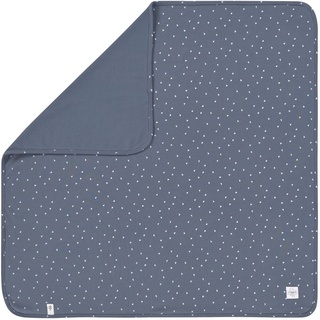 LÄSSIG Baby Schmusedecke Kuscheldecke GOTS zertifiziert weich/Interlock Baby Blanket 80 x 80 cm Triangle Blue