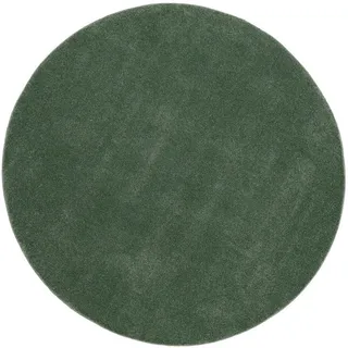 Novel Webteppich , Grün , Textil , Uni , rund , Oeko-Tex® Standard 100 , für Fußbodenheizung geeignet, pflegeleicht , Teppiche und Böden, Teppiche, Runde Teppiche