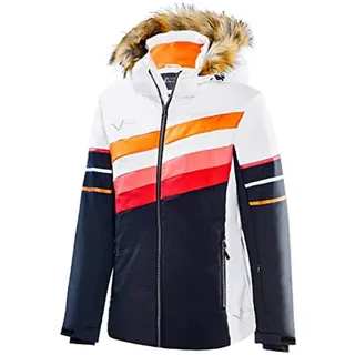 Black Crevice Damen Skijacke I Damen-Skijacke Größen I Wind- & wasserdichte Damen-Funktionsjacke I wasserdichte Reißverschlusstaschen I Ski-Jacke mit Kapuze