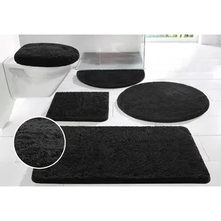 Badematte OTTO HOME "Merida, Badvorleger, Badezimmer Teppich" Gr. 1, schwarz, H:32mm, Kunstfaser, Badematten, Badematte, Badteppich, Uni Farben, rechteckig, rund & als 2-tlg. Set erhältlich