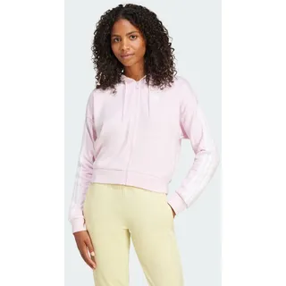 adidas Damen Essentials 3-Stripes French Terry Full Zip Hoodie Sweatshirt, Clear Pink/White, XL