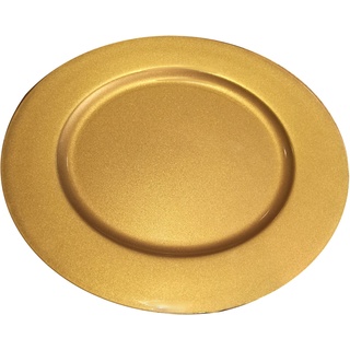 4x Großer deko- & Platzteller GOLD 33cm Ø Plätzchen Weihnachten Tisch Dekoration