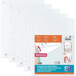 Oxford Prospekthüllen, 100 Stück, DIN A4, glasklar