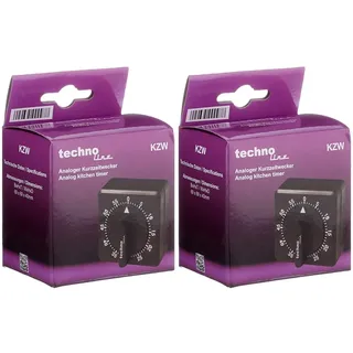Technoline KZW Analog Kurzzeitwecker schwarz (Packung mit 2)