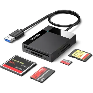UGREEN CR125 4-in-1 USB 3.0), Speicherkartenlesegerät, Schwarz