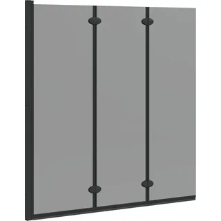 vidaXL Bad-Duschschirm Schwarz 130 x 138 cm Gehärtetes Glas - Schwarz