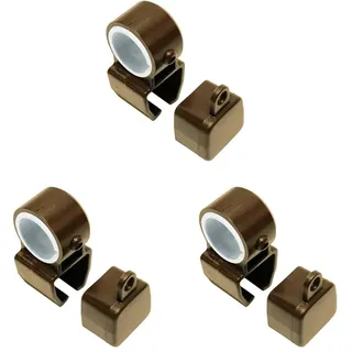 Gardinia Halter mit Endkappen für U-Laufschienen, Bronze, Kunststoff, 2 Stück, Nicht Zutreffend (Packung mit 3)