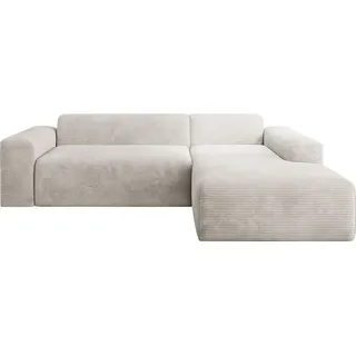 Juskys Sofa in L-Form Vals rechts Beige