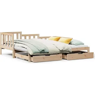 vidaXL Tagesbett Ausziehbar mit Schubladen ohne Matratze 90x200 cm - Braun