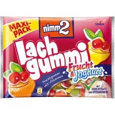 nimm2 Lachgummi Frucht und Joghurt – 1 x 376g Maxi Pack – Fruchtgummi mit Fruchtsaft, Vitaminen und Joghurt
