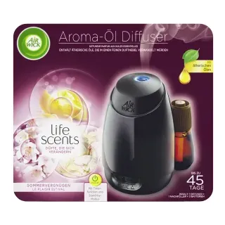 AIR WICK Aroma-Öl Diffuser Duftspender Starter-Set, Lufterfrischer mit Duftabgabe mit Timer-Funktion und Stand-By-Modus, Life Scents Sommervergnügen