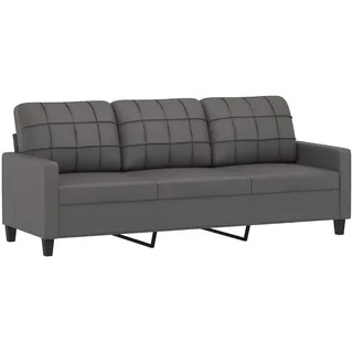 vidaXL 3-Sitzer-Sofa Grau 180 cm Kunstleder