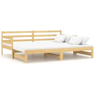 vidaXL Tagesbett Ausziehbar Massivholz Kiefer 2x(90x200) cm - Braun