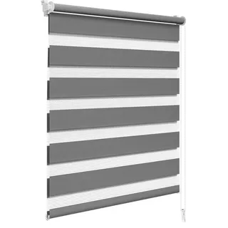 Woltu Doppelrollo Klemmfix 100 x 150 cm Dunkelgrau