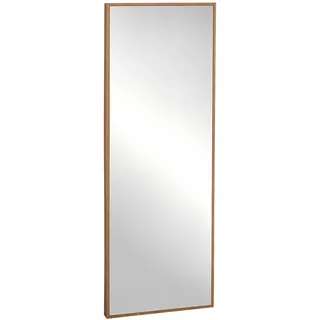 Homcom Wandspiegel Garderobenspiegel 125 x 45cm Flurspiegel mit Holzrahmen Ganzkörperspiegel Hängespiegel Wohnzimmerspiegel für Schlafzimmer Natur