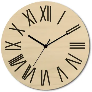 ARTland Wanduhr Zeit in römischer Ziffern Moderne (wahlweise mit Quarz- oder Funkuhrwerk, lautlos ohne Tickgeräusche) beige