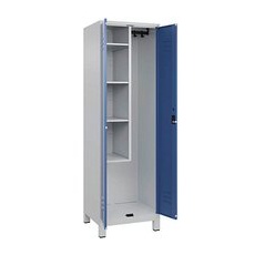 CP Putzmittelschrank Classic Plus 080110-00 S10020 fernblau, lichtgrau 60,0 x 50,0 x 195,0 cm, aufgebaut