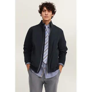 Blouson BUGATTI "Regular Fit", Herren, Gr. 52, schwarz (390, marine), 100% Polyester, unifarben, regular fit, Bündchen, Jacken Blouson, mit Stehkragen & Stretch-Funktion
