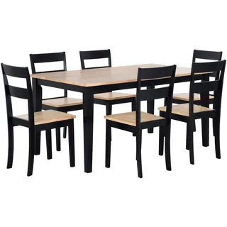 Beliani Essgruppe, Schwarz, 6-Sitzer