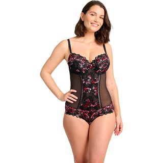 Sans Complexe Damen Arum Gala 20aai38 Bodysuit, Schwarz/Rosa/Rot, 90C