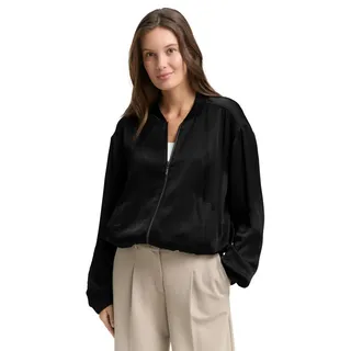 TOM TAILOR Damen 1048645 Oversize Satin Bomber Jacke, 14482-Deep Black, 46