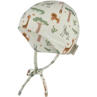 Sterntaler Beanie Safaritiere", – Beanie aus Flammgarn-Jersey mit Safaritier-Print, angeschnittene Ohrenklappen, Bindeband, weich und anschmiegsam