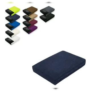 EXKLUSIV HEIMTEXTIL Spannbettlaken Frottee 180 x 200 - 200 x 200 cm Navyblau