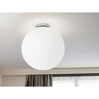 Deckenleuchte City 1 flammig Milchglas Ø30cm - Silber, Weiß