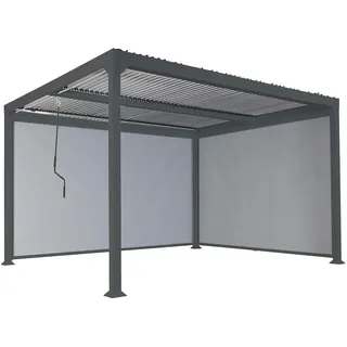 Mendler Alu Pergola HWC-L41 3,06 x 3,7 m inkl. 2 Seitenteile Anthrazit/Grau