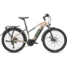HEPHA E-Bike Trekking 7 Ultra, 100Nm Mittelmotor Elektrofahrrad, 708Wh Akku (bis zu 200Km), Smart APP, 10-Gang, Federgabel 63mm, 27.5 Zoll(Lowstep, Sand, L-49cm)
