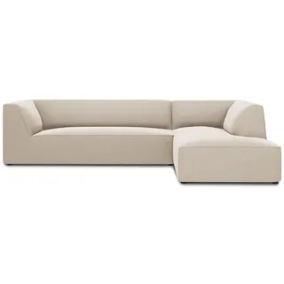 Micadoni Ecksofa rechts Ruby aus Samt beige 4 Sitzplätze , Beige , Textil , L-Form , 273x180 cm , Hergestellt in Europa, Oeko-Tex® , Wohnzimmer, Sofas & Couches, Wohnlandschaften, Ecksofas