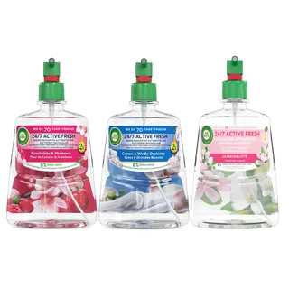 Air Wick Active Fresh – Wasserbasierter Automatischer Lufterfrischer – Raumduft Fruchtige Düfte – 3 x 228 ml Nachfüller