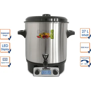 Domo DO42325PC, 27 l, Schwarz, Edelstahl, 30 °C, 100 °C, LCD, 2000 W - Schwarz