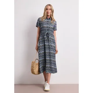 STREET ONE Midikleid Zick-Zack-Muster Blau 36