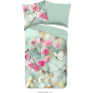 Duvet cover Good Morning 135x200 + 1* 80x80 cm - flowers and butterflies - Türkis