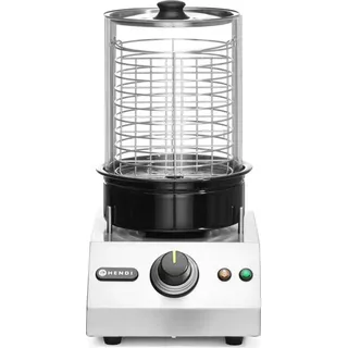 HENDI Würstchenwärmer, Bockwurstwärmer, Wurstkocher, Leistung stufenlos regelbar, Edelstahlgehäuse, 230V, 450W, 240x300x(H)385mm, Edelstahl