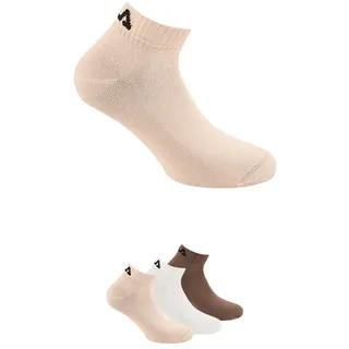 Kurzsocken FILA "UNISEX INVISIBLE PLAIN SOCKS", Damen, Gr. 43-46, beige (mocha mousse), Baumwolle, Elasthan, Polyester, elastisch, Socken Kurzsocken, mit Logostickerei