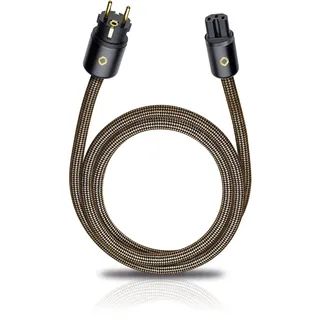 Oehlbach XXL Powercord - High End Stromkabel - HPOCC Netzkabel mit 4mm2 Innenleiterquerschnitt & 2-Fach Schirmung, VDE geprüft - Steckertyp C15 (Schuko) auf CEE7/7-5m, sepiabraun