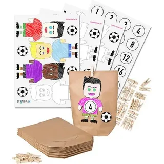 Ausmal Basteladventskalender Fußball zum Selberbefüllen