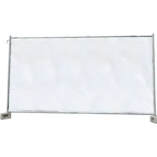 Bauzaunplane 1,76m x 3,41m Sichtschutzplane Zaunblende Bauzaun wasserdichte Abdeckplane mit Ösen 160g/m2 weiss PE - Weiß