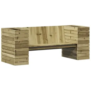 Gartenbank mit Pflanzkübeln 167,5x60x65 cm Kiefernholz - Braun, Bunt