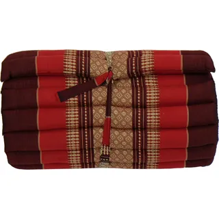Fine Asianliving Thaimatte Rollbar Kapokfüllung 190x50x4.5cm Burgunderrot Thai Kissen Meditation Matte Matratze Kapok 301-P08 - Rot