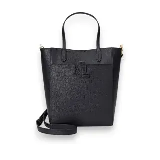Lauren Ralph Lauren für Damen. 431966760005 Cameryn Tote-Tasche aus genarbtem Leder schwarz (OSFA), Lässig