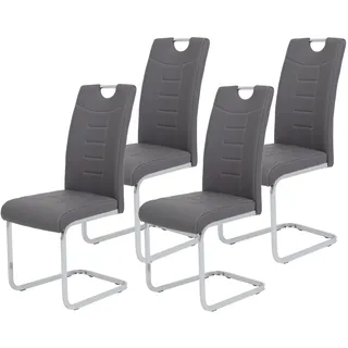 HELA Tische Schwingstuhl Ruby Kunstleder grau 4er Set