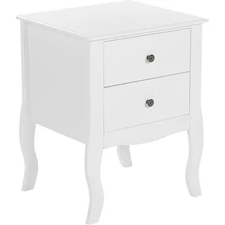 BELIANI Nachttisch Weiß MDF-Platte 45 x 40 x 58 cm Skandinavisch Modern Klassisch 2 Schubladen Schlafzimmer - Weiß