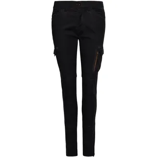 Superdry für Damen. W7010925A Schwarze Skinny-Cargo-Hose (26/28), Lässig, Lyocell